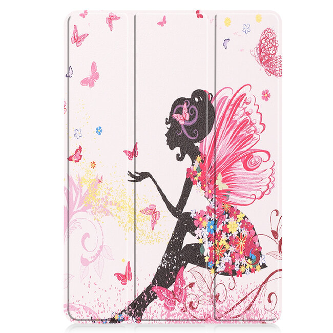 Case2go - Tablet hoes geschikt voor Samsung Galaxy Tab S8 (2022) - 11 inch - Flexibel TPU - Tri-Fold Book Case - Met pencil houder - Flower Fairy