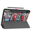 Case2go - Tablet hoes geschikt voor Samsung Galaxy Tab S8 (2022) - 11 inch - Flexibel TPU - Tri-Fold Book Case - Met pencil houder - Graffiti