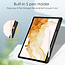 Case2go - Tablet Hoes geschikt voor Samsung Galaxy Tab S8 (2022) - Tri-Fold Transparante Cover - Met Pencil Houder - Zwart