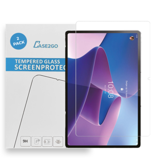 Case2go Tablet screenprotector geschikt voor Lenovo Tab P12 Pro - Case-friendly screenprotector - 2 stuks - Tempered Glass - Transparant