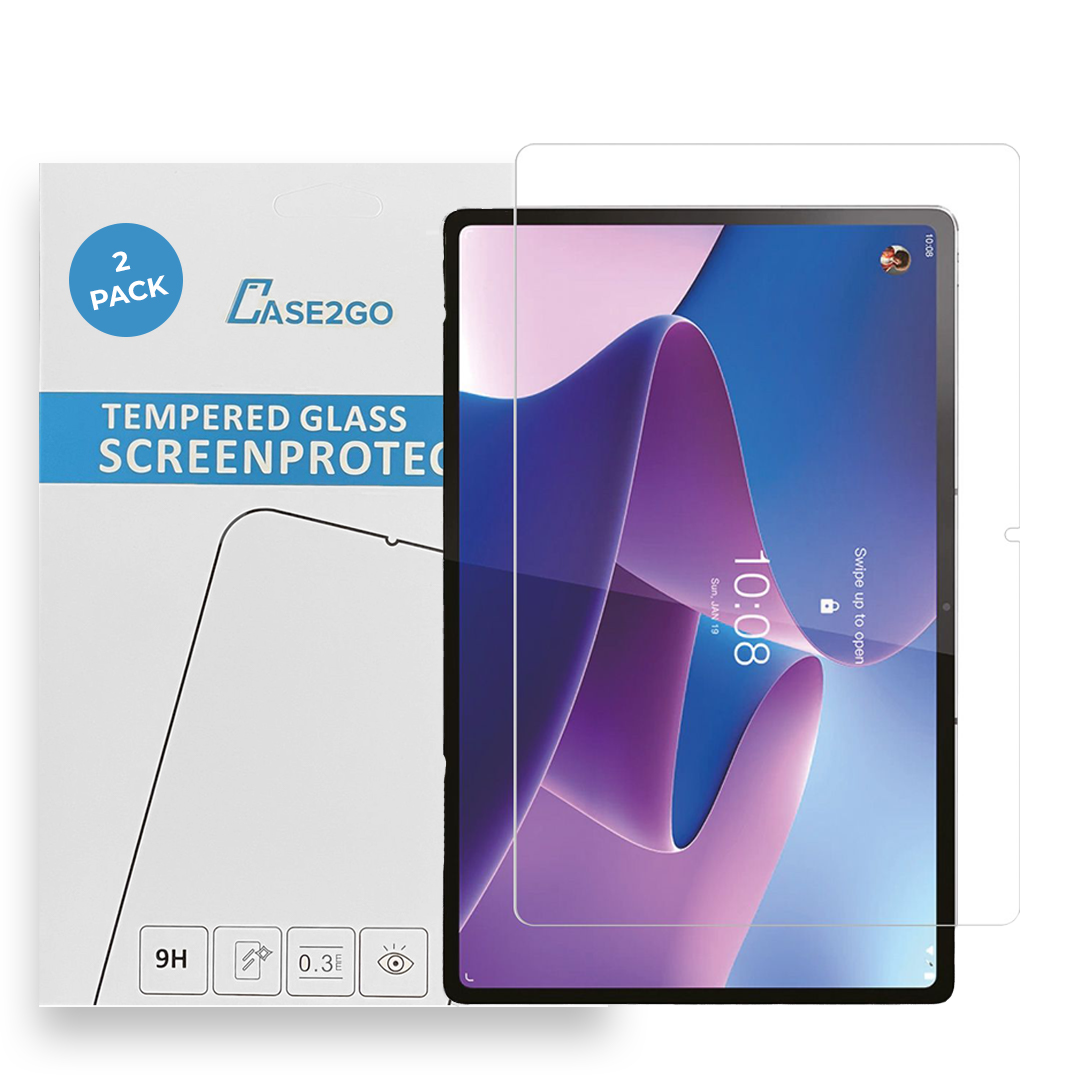 Tablet screenprotector geschikt voor Lenovo Tab P12 Pro - Case-friendly screenprotector - 2 stuks - Tempered Glass - Transparant afbeelding