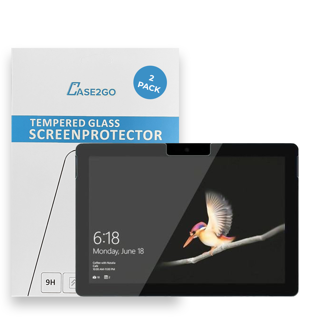 Tablet screenprotector geschikt voor Microsoft Surface Go 3 - Case-friendly screenprotector - 2 stuks - Tempered Glass - Transparant afbeelding