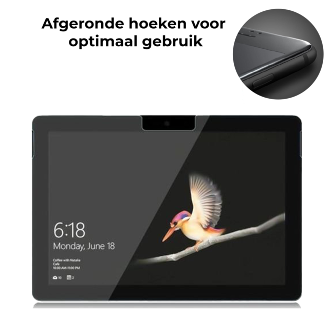 Tablet screenprotector geschikt voor Microsoft Surface Go 3 - Case-friendly screenprotector - 2 stuks - Tempered Glass - Transparant