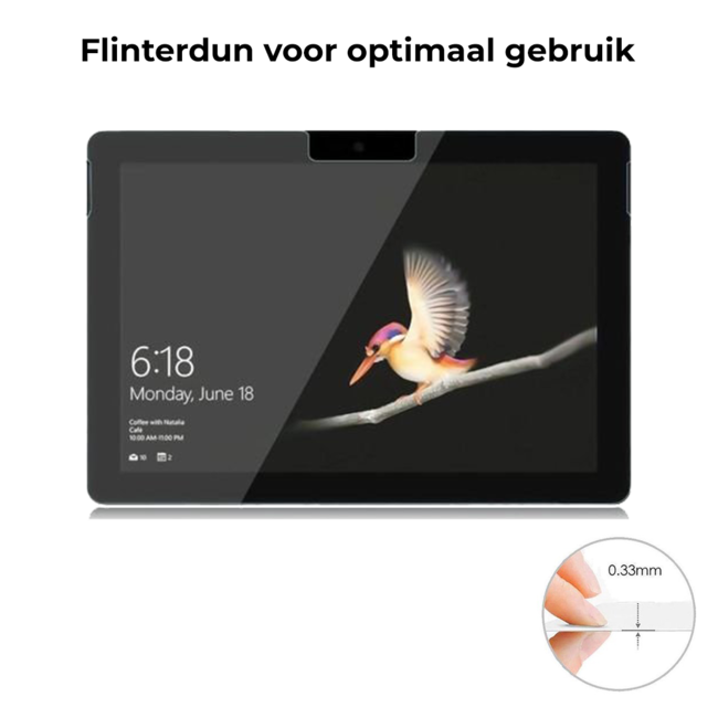 Tablet screenprotector geschikt voor Microsoft Surface Go 3 - Case-friendly screenprotector - 2 stuks - Tempered Glass - Transparant