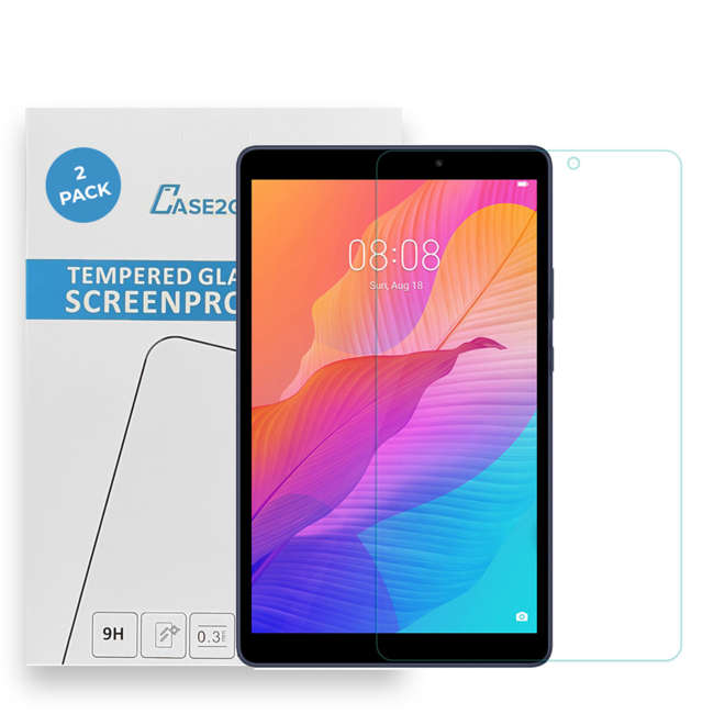 Tablet screenprotector geschikt voor Huawei MatePad T8 - Case-friendly screenprotector - 2 stuks - Tempered Glass - Transparant