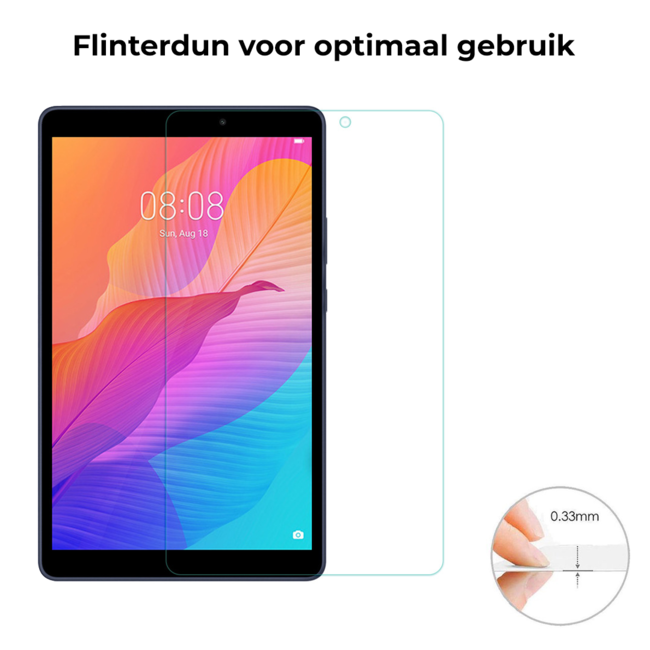 Tablet screenprotector geschikt voor Huawei MatePad T8 - Case-friendly screenprotector - 2 stuks - Tempered Glass - Transparant