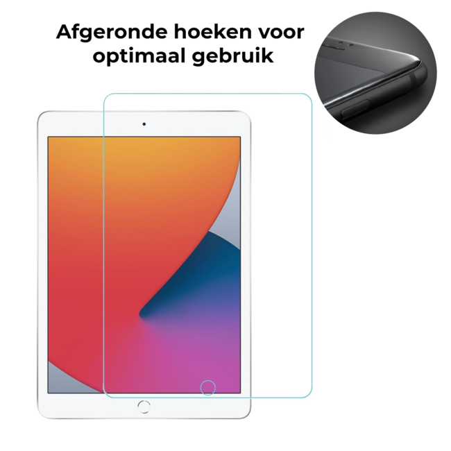 Tablet screenprotector geschikt voor Apple iPad 10.2 2019/2020/2021 - Case-friendly screenprotector - 2 stuks - Tempered Glass - Transparant