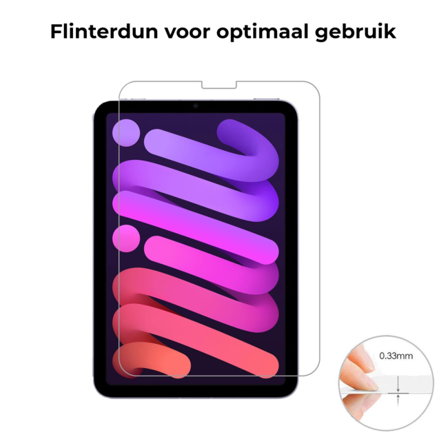 Tablet screenprotector geschikt voor Apple iPad Mini 6 (2021) - Case-friendly screenprotector - 2 stuks - Tempered Glass - Transparant