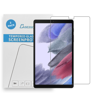 Case2go Tablet screenprotector geschikt voor Samsung Galaxy Tab A7 Lite (2021) - Case-friendly screenprotector - 2 stuks - Tempered Glass - Transparant