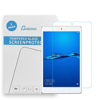 Case2go Tablet screenprotector geschikt voor Huawei MediaPad M5 Lite 8.0 - Case-friendly screenprotector - 2 stuks - Tempered Glass - Transparant