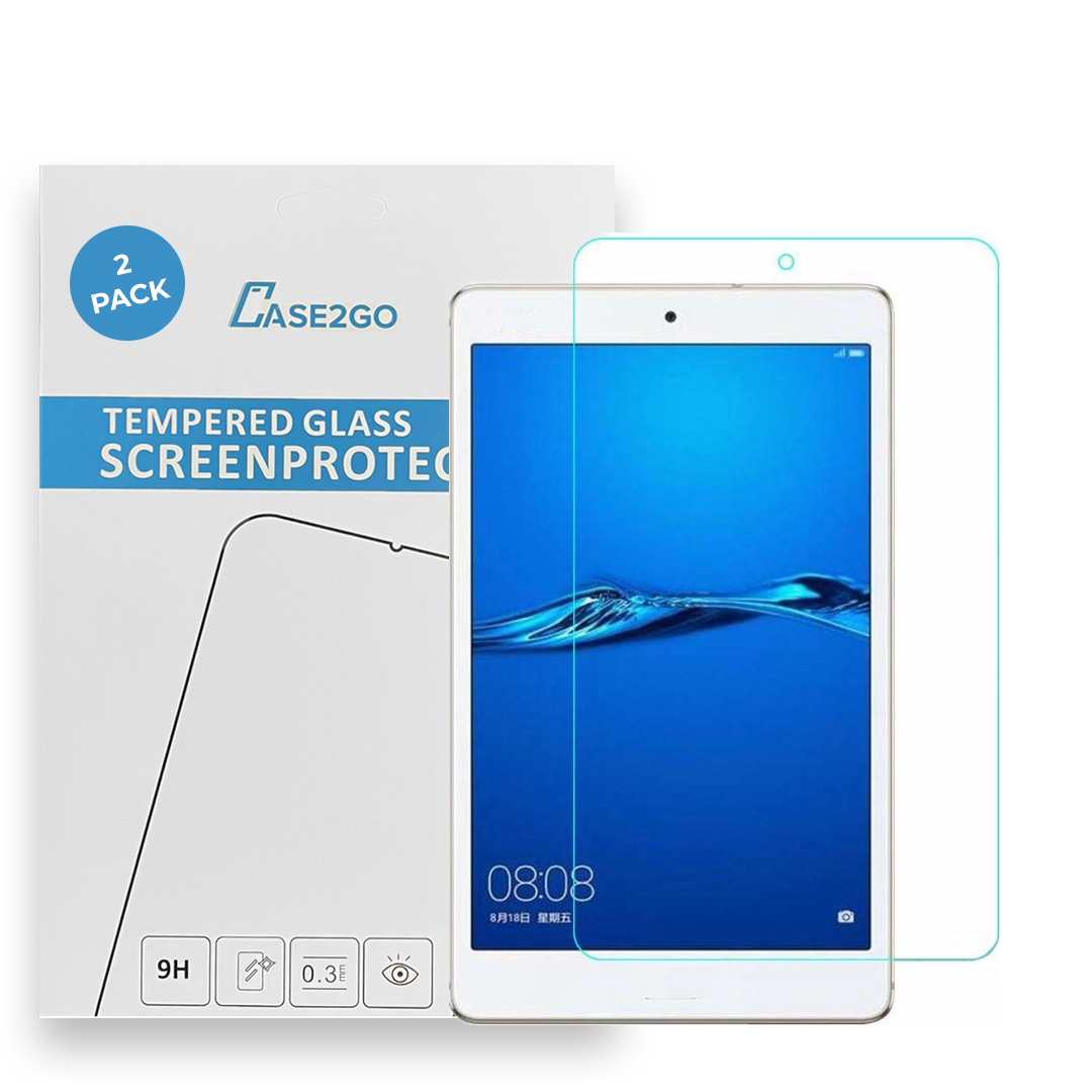 Tablet screenprotector geschikt voor Huawei MediaPad M5 Lite 8.0 - Case-friendly screenprotector - 2 stuks - Tempered Glass - Transparant afbeelding