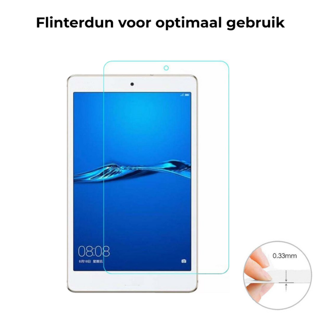 Tablet screenprotector geschikt voor Huawei MediaPad M5 Lite 8.0 - Case-friendly screenprotector - 2 stuks - Tempered Glass - Transparant