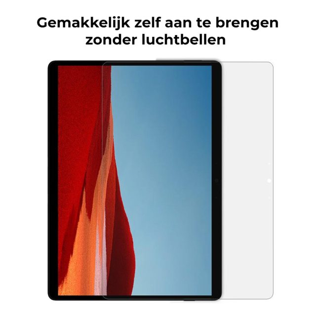 Tablet screenprotector geschikt voor Microsoft Surface Pro X - Case-friendly screenprotector - 2 stuks - Tempered Glass - Transparant