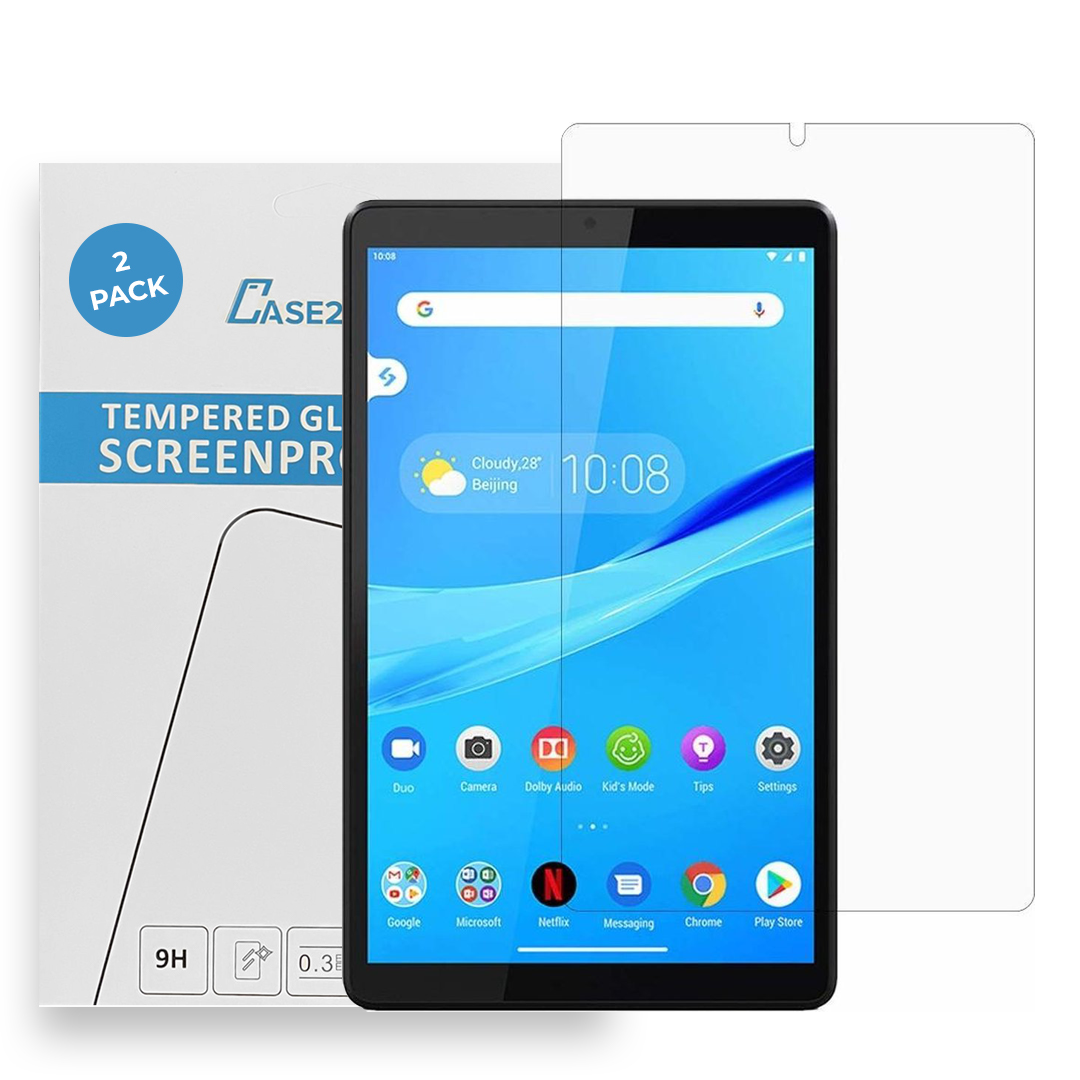 Tablet screenprotector geschikt voor Lenovo Tab M7 - Case-friendly screenprotector - 2 stuks - Tempered Glass - Transparant afbeelding
