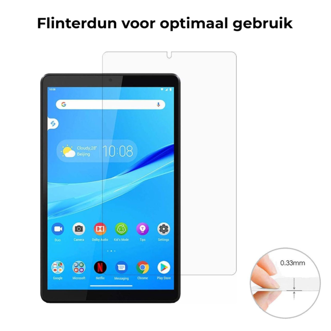 Tablet screenprotector geschikt voor Lenovo Tab M7 - Case-friendly screenprotector - 2 stuks - Tempered Glass - Transparant