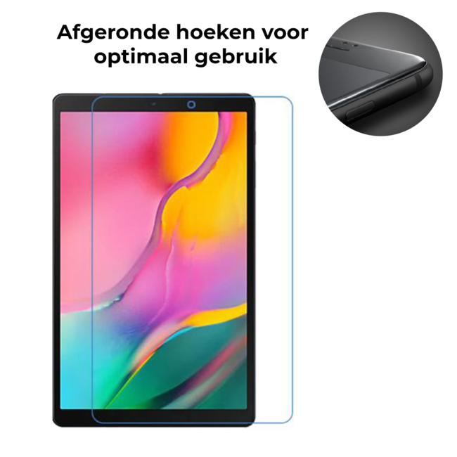 Tablet screenprotector geschikt voor Samsung Galaxy Tab A 10.1 (2019) - Case-friendly screenprotector - 2 stuks - Tempered Glass - Transparant