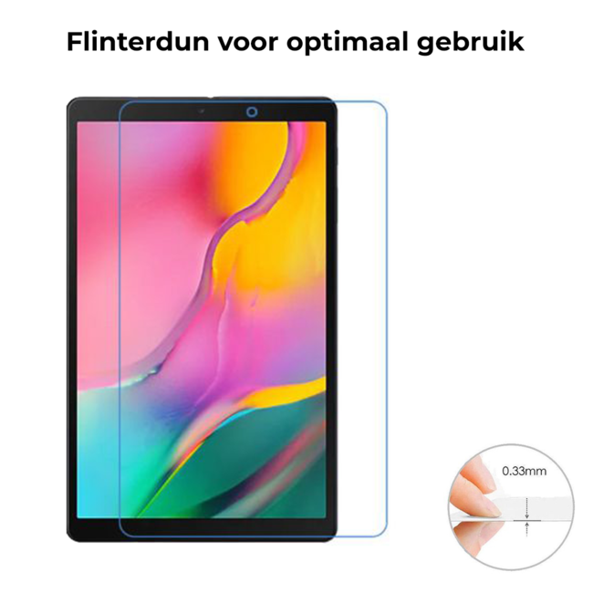 Tablet screenprotector geschikt voor Samsung Galaxy Tab A 10.1 (2019) - Case-friendly screenprotector - 2 stuks - Tempered Glass - Transparant