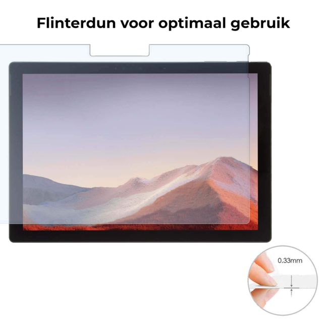 Tablet screenprotector geschikt voor Microsoft Surface Pro 7 - Case-friendly screenprotector - 2 stuks - Tempered Glass - Transparant