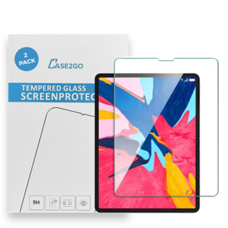 Case2go Tablet screenprotector geschikt voor Apple iPad Pro 12.9 (2018) - Case-friendly screenprotector - 2 stuks - Tempered Glass - Transparant