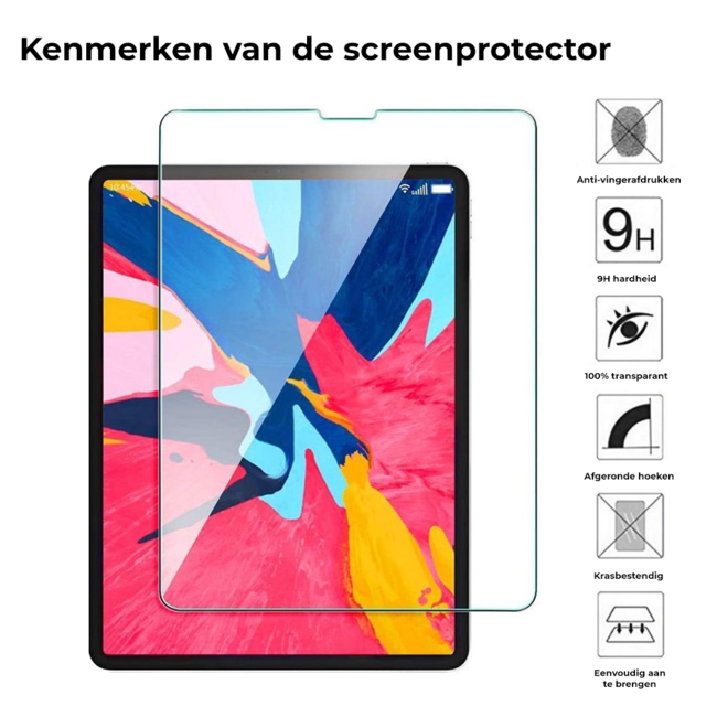 Tablet screenprotector geschikt voor Apple iPad Pro 12.9 (2018) - Case-friendly screenprotector - 2 stuks - Tempered Glass - Transparant