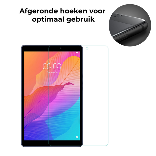 Tablet screenprotector geschikt voor Huawei MatePad T8 - Case-friendly screenprotector - 2 stuks - Tempered Glass - Transparant