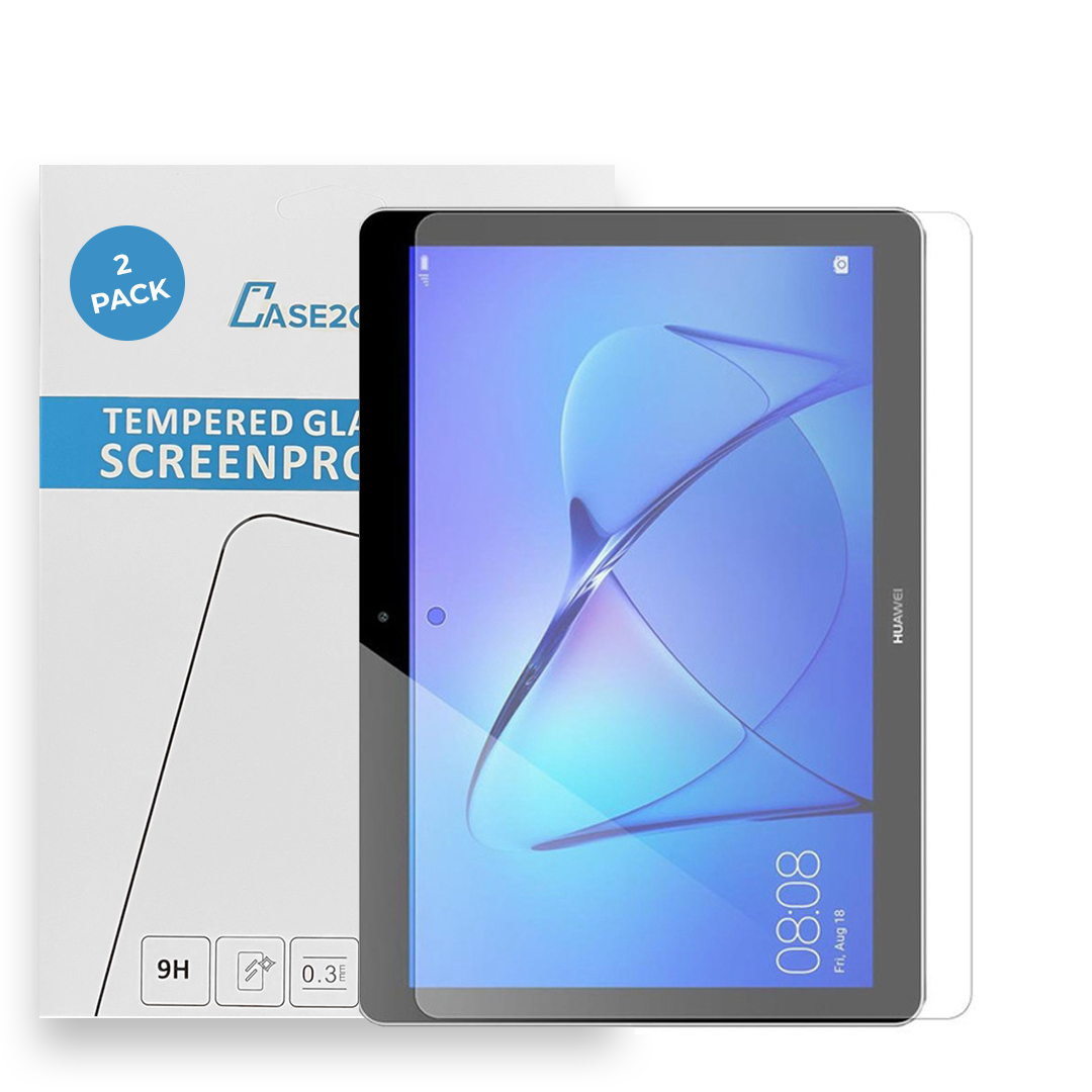 Tablet screenprotector geschikt voor Huawei Mediapad T3 7.0 - Case-friendly screenprotector - 2 stuks - Tempered Glass - Transparant afbeelding