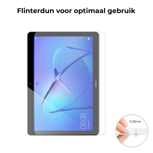 Tablet screenprotector geschikt voor Huawei Mediapad T3 7.0 - Case-friendly screenprotector - 2 stuks - Tempered Glass - Transparant