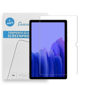 Case2go Tablet screenprotector geschikt voor Samsung Galaxy Tab A7 (2020) - Case-friendly screenprotector - 2 stuks - Tempered Glass - Transparant