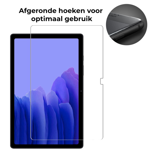 Tablet screenprotector geschikt voor Samsung Galaxy Tab A7 (2020) - Case-friendly screenprotector - 2 stuks - Tempered Glass - Transparant