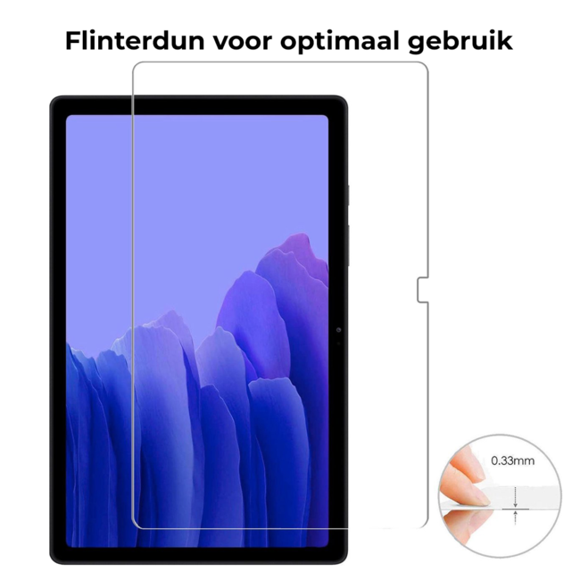 Tablet screenprotector geschikt voor Samsung Galaxy Tab A7 (2020) - Case-friendly screenprotector - 2 stuks - Tempered Glass - Transparant