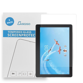 Case2go Tablet screenprotector geschikt voor Lenovo Tab E10 (TB-X104f) - Case-friendly screenprotector - 2 stuks - Tempered Glass - Transparant