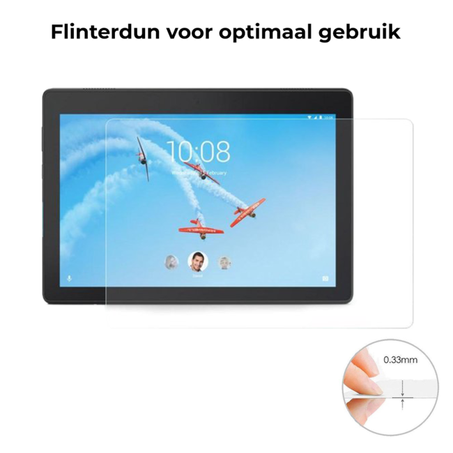 Tablet screenprotector geschikt voor Lenovo Tab E10 (TB-X104f) - Case-friendly screenprotector - 2 stuks - Tempered Glass - Transparant