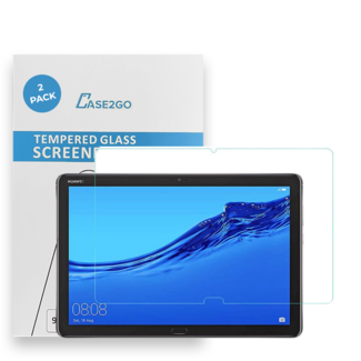 Case2go Tablet screenprotector geschikt voor Huawei MediaPad M5 Lite 10.1 - Case-friendly screenprotector - 2 stuks - Tempered Glass - Transparant