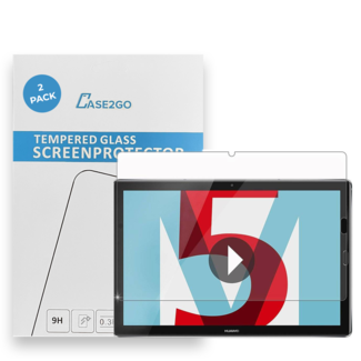 Case2go Tablet screenprotector geschikt voor Huawei MediaPad M5 10.8 (PRO) - Case-friendly screenprotector - 2 stuks - Tempered Glass - Transparant