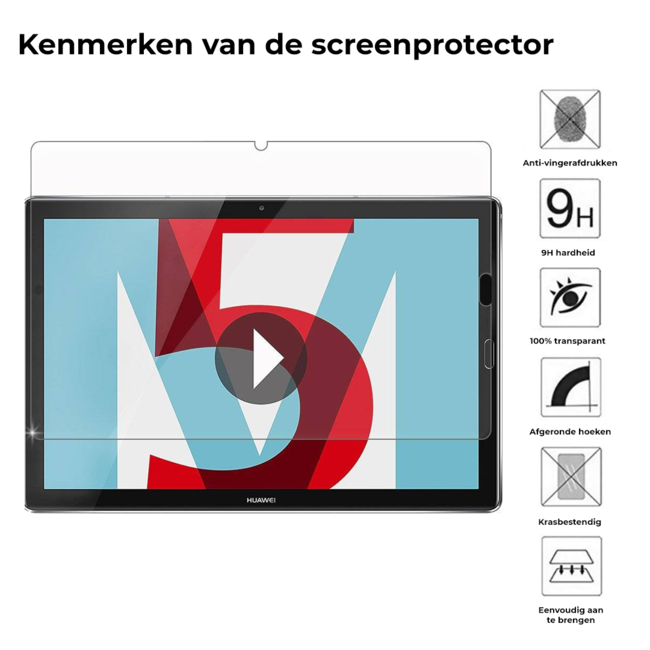 Tablet screenprotector geschikt voor Huawei MediaPad M5 8.4 - Case-friendly screenprotector - 2 stuks - Tempered Glass - Transparant
