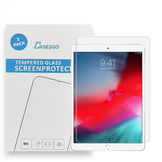Case2go Tablet screenprotector geschikt voor Apple iPad Pro 10.5 (2017) - Case-friendly screenprotector - 2 stuks - Tempered Glass - Transparant