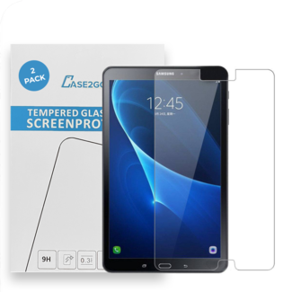 Case2go Tablet screenprotector geschikt voor Samsung Galaxy Tab A 10.1 (2016/2018) - Case-friendly screenprotector - 2 stuks - Tempered Glass - Transparant