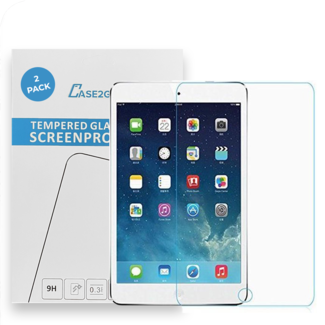 Case2go Tablet screenprotector geschikt voor Apple iPad Air 1/2 - Case-friendly screenprotector - 2 stuks - Tempered Glass - Transparant