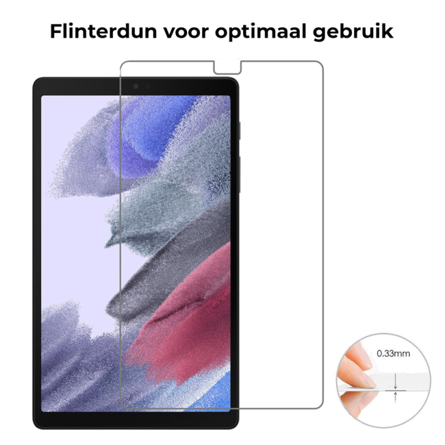 Tablet screenprotector geschikt voor Samsung Galaxy Tab A7 Lite (2021) - Case-friendly screenprotector - 2 stuks - Tempered Glass - Transparant