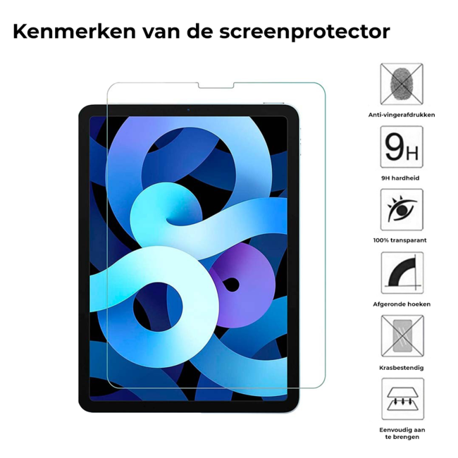 Tablet screenprotector geschikt voor Apple Apple iPad Air 11 (2024) / Apple iPad Air 10.9 (2022) - Gehard Glas - Case Friendly - Case-friendly screenprotector - 2 stuks - Tempered Glass - Transparant