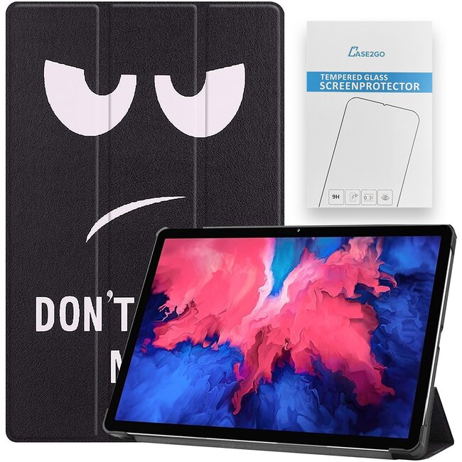 Tablet hoes & Screenprotector geschikt voor Lenovo Tab P11 - 11 Inch - Auto Wake/Sleep functie - Don't touch me
