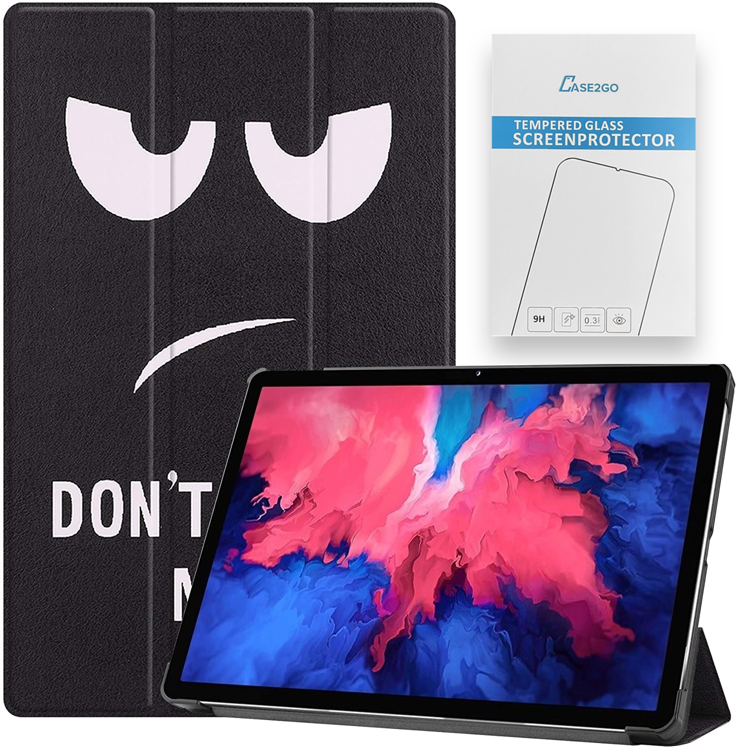 Tablet hoes &amp; Screenprotector geschikt voor Lenovo Tab P11 - 11 Inch - Auto Wake/Sleep functie - Don't touch me afbeelding