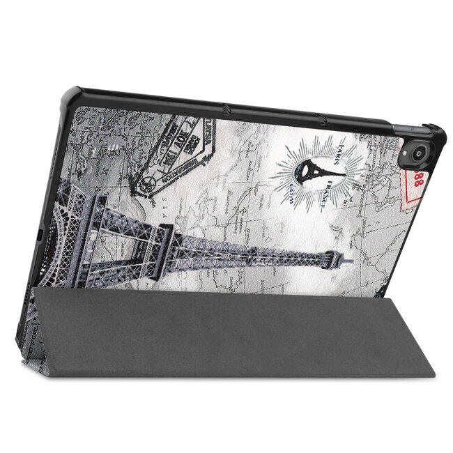 Tablet hoes & Screenprotector geschikt voor Lenovo Tab P11 - 11 Inch - Auto Wake/Sleep functie - Eiffeltoren