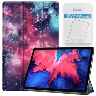 Case2go Tablet hoes & Screenprotector geschikt voor Lenovo Tab P11 - 11 Inch - Auto Wake/Sleep functie - Galaxy