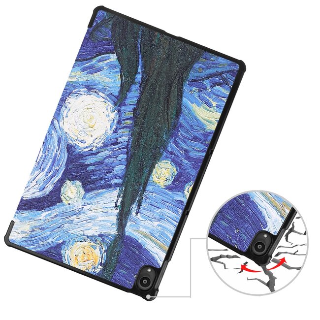 Tablet hoes & Screenprotector geschikt voor Lenovo Tab P11 - 11 Inch - Auto Wake/Sleep functie - Sterrenhemel