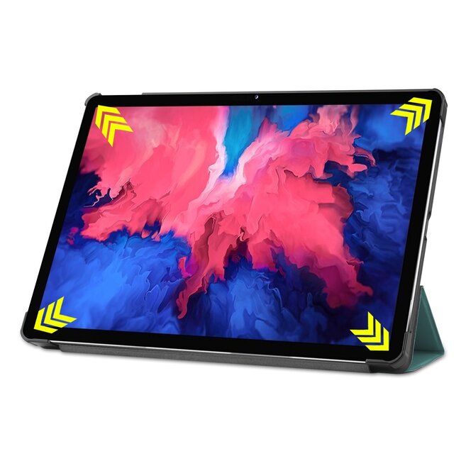 Tablet hoes & Screenprotector geschikt voor Lenovo Tab P11 - 11 Inch - Auto Wake/Sleep functie - Groen