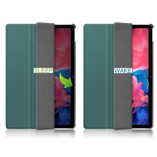 Tablet hoes & Screenprotector geschikt voor Lenovo Tab P11 - 11 Inch - Auto Wake/Sleep functie - Groen