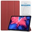 Tablet hoes & Screenprotector geschikt voor Lenovo Tab P11 - 11 Inch - Auto Wake/Sleep functie - Donker Rood
