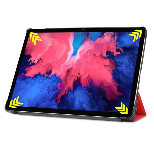 Tablet hoes & Screenprotector geschikt voor Lenovo Tab P11 - 11 Inch - Auto Wake/Sleep functie - Rood
