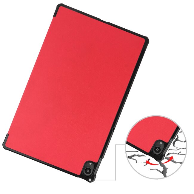 Tablet hoes & Screenprotector geschikt voor Lenovo Tab P11 - 11 Inch - Auto Wake/Sleep functie - Rood
